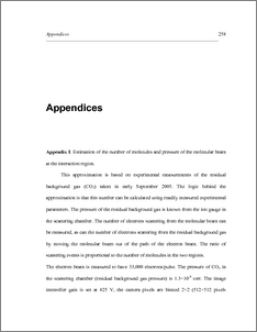 Sample of appendix in thesis
