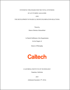 Synthetic Strategies for the Total Synthesis of Acutumine