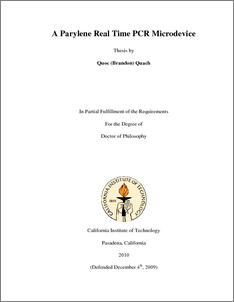 A parylene real time PCR microdevice - CaltechTHESIS